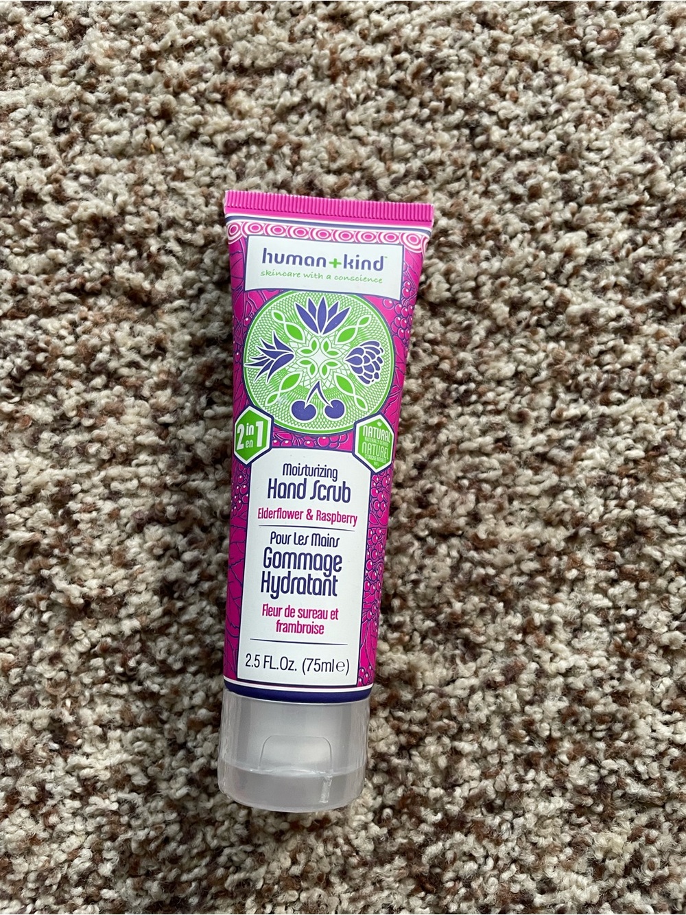 Human+Kind 2-in-1 Moisturizing Hand Scrub – Elderflower & Raspberry